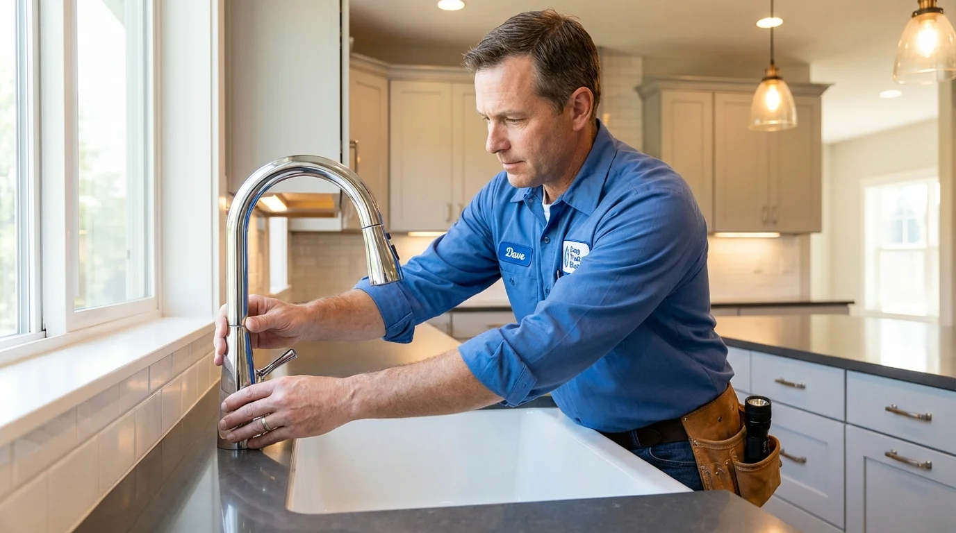 Kitchen faucet installation by Johns Plumbing LLC in Monroeville